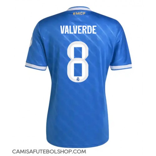 Camisa de time de futebol Real Madrid Federico Valverde #8 Replicas 3º Equipamento 2025-26 Manga Curta Camisa de time de futebol Real Madrid Federico Valverde #8 Replicas 3º Equipamento 2025-26 Manga Curta
